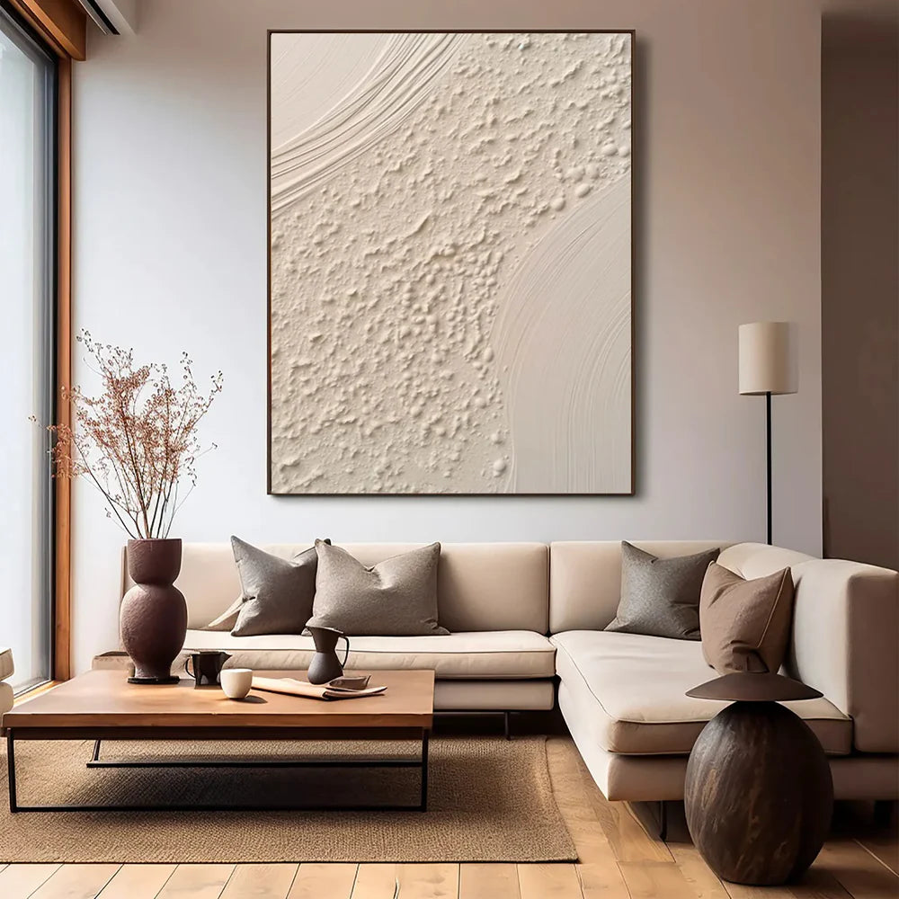 Beige and Brown Abstract Texture Wall Art #AT077