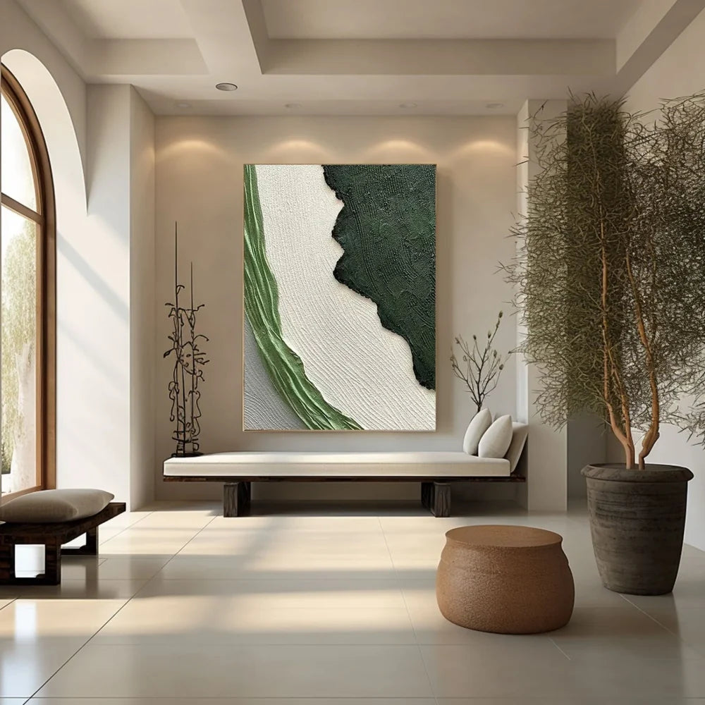 Green Minimalist Textured Wall Art #MT107