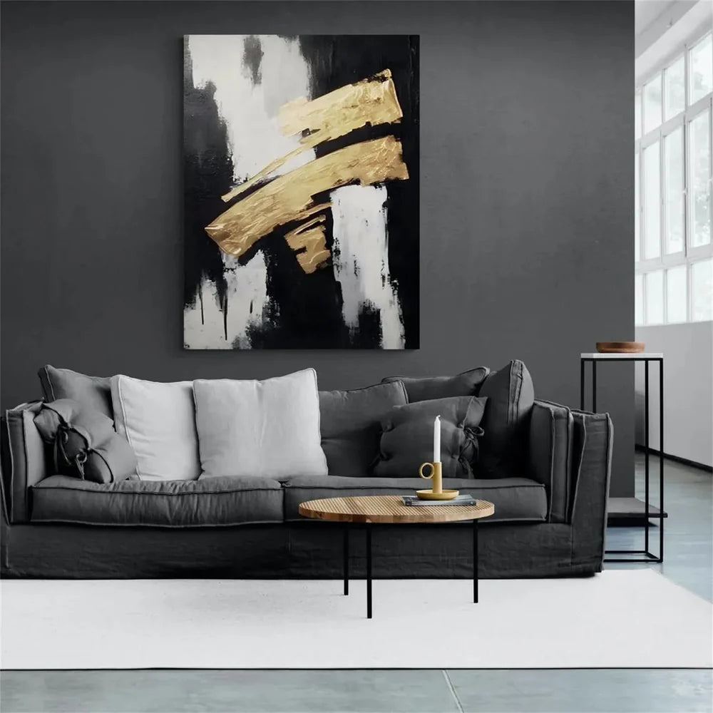 Black and White Minimalist Textured Wall Art #MT100