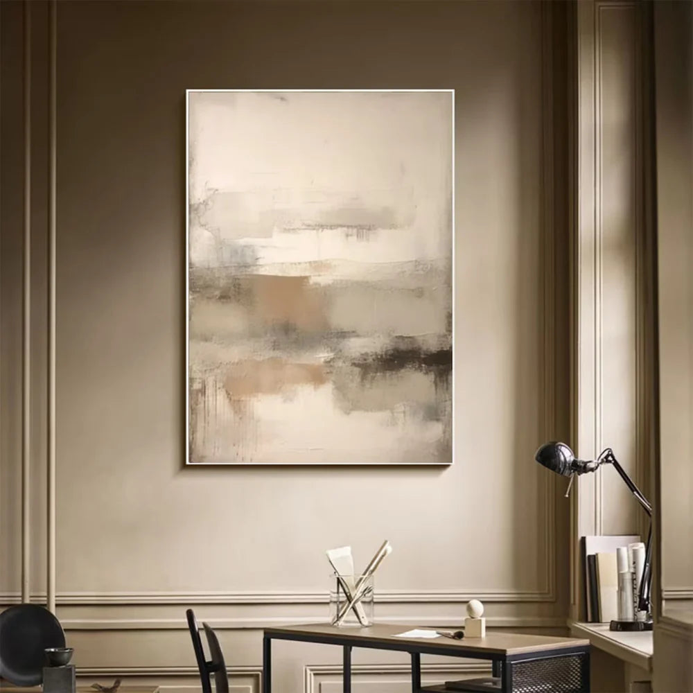 Beige and Brown Abstract Wall Art #AT109