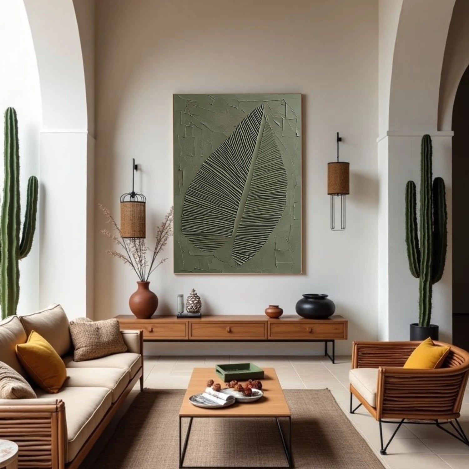 Green Minimalist Textured Wall Art #MT149