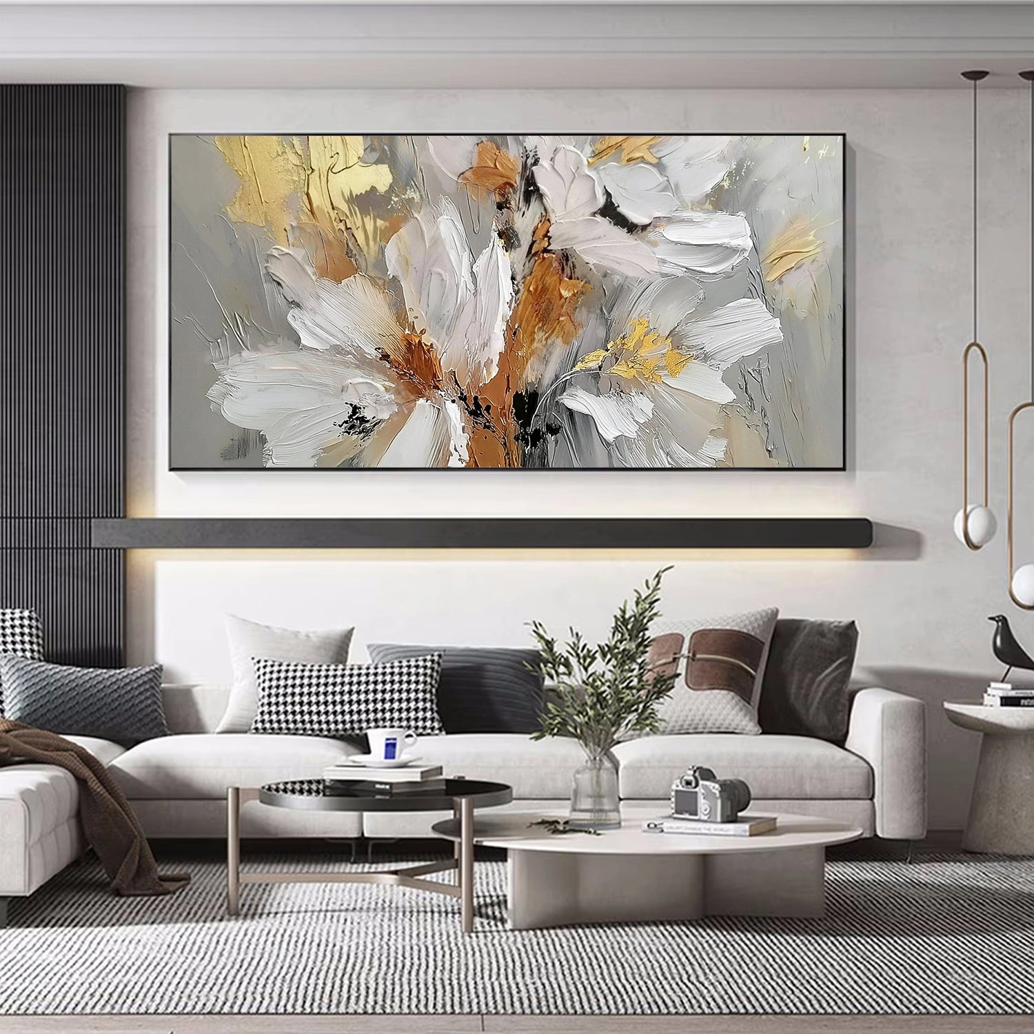 Flower & Tree Textured Abstract Wall Art #SF050