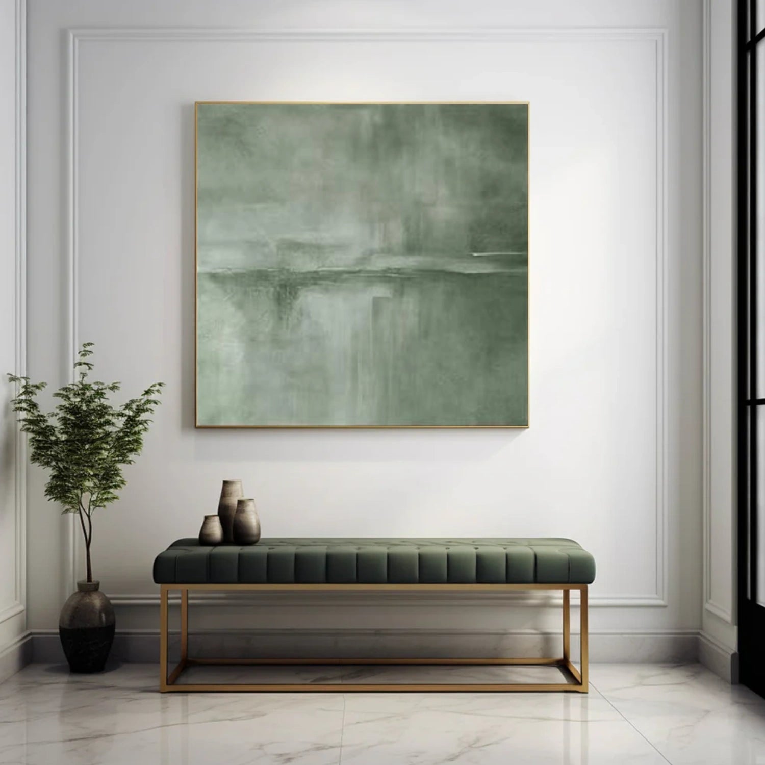 Green Wabi Sabi Abstract Wall Art #WT063