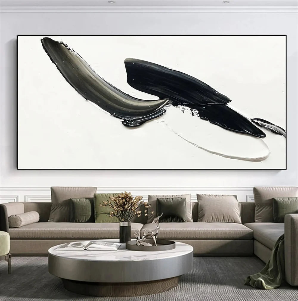 Black and White Minimalist Textured Wall Art #MT114