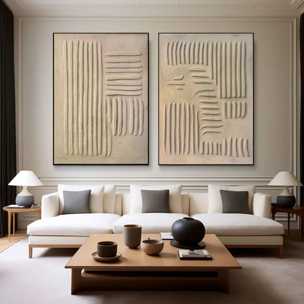 Wabi Sabi Textured Wall Art Set of 2 #WT038