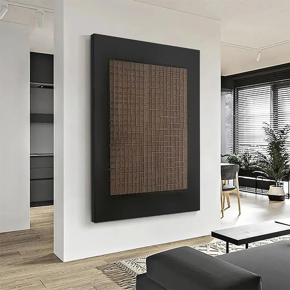 Black and Brown Abstract Texture Wall Art #AT011