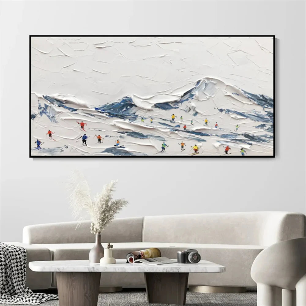 Skiing Sport Art Textured Canvas #PT009