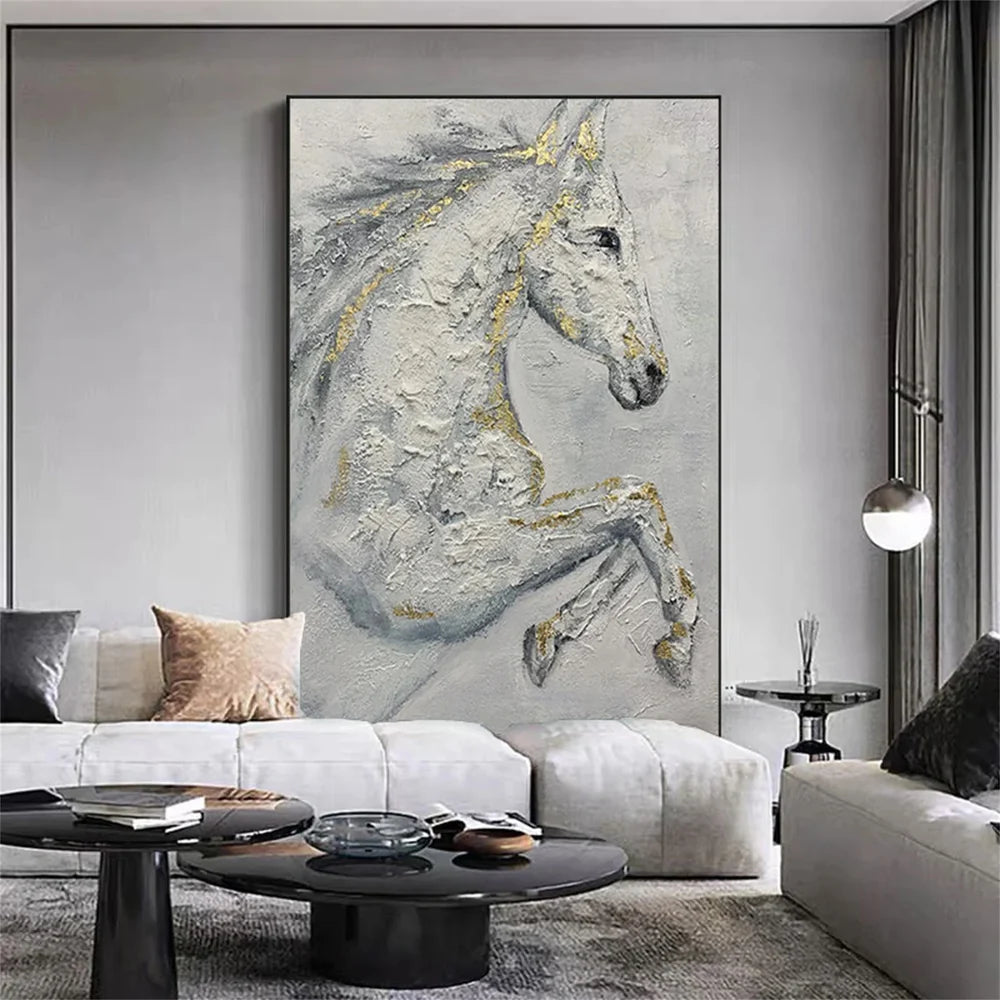 Abstract Horse Animal Textured Wall Art #DL013
