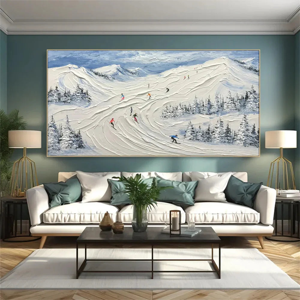Skiing Sport Art Textured Canvas #PT011