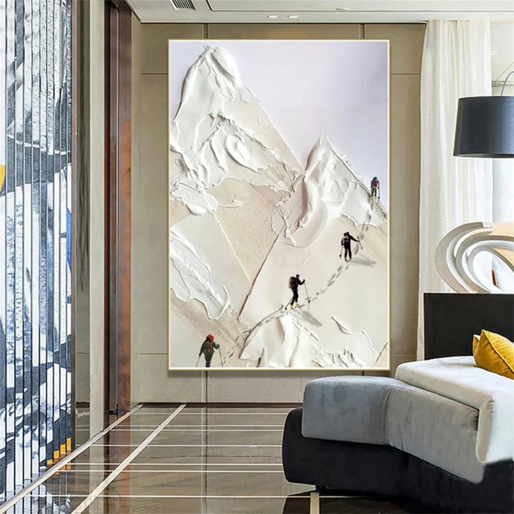 Skiing Sport Art Textured Canvas #PT004