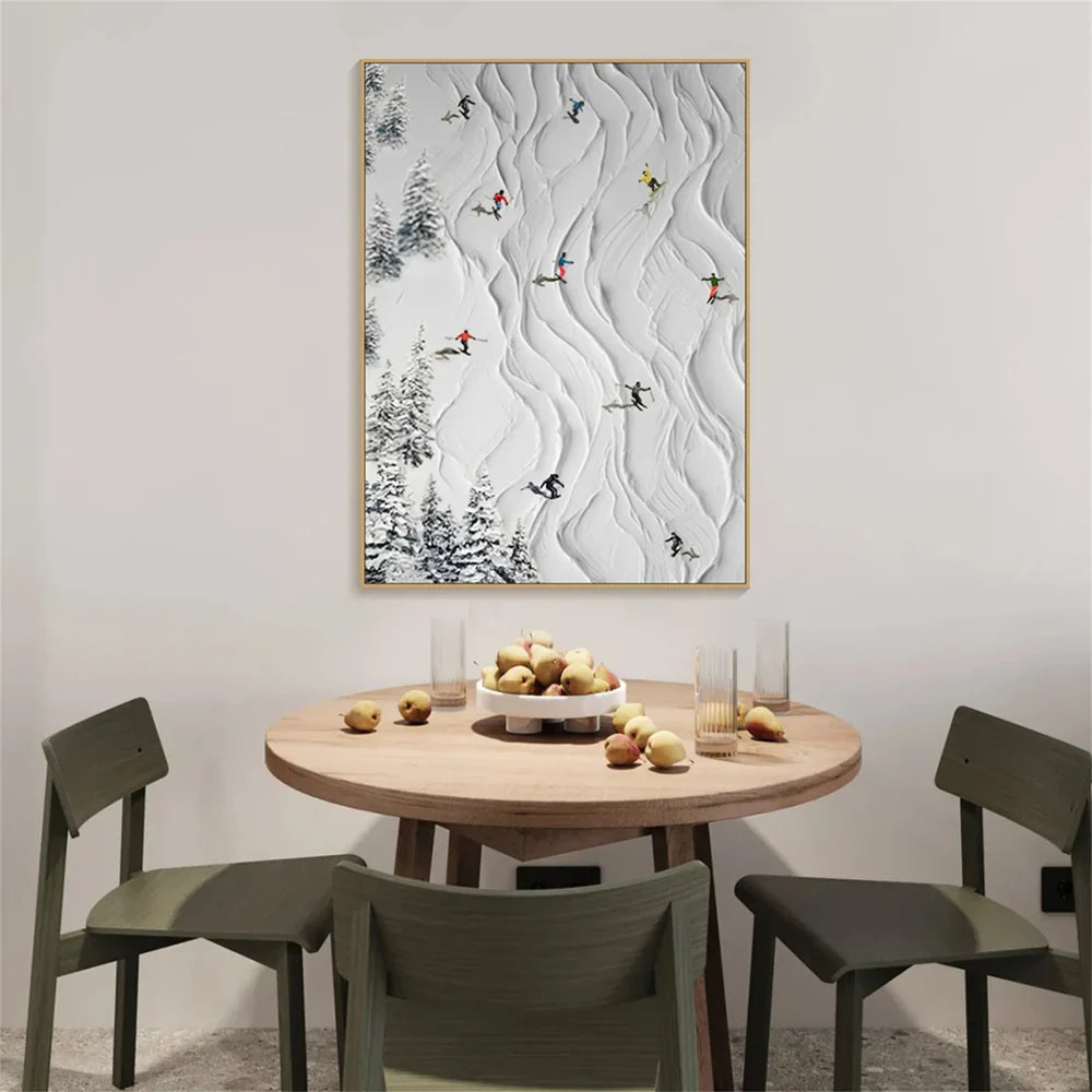 Skiing Sport Art Textured Canvas #PT012