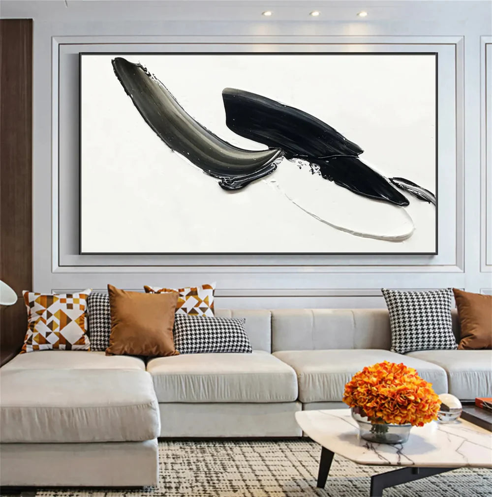 Black and White Minimalist Textured Wall Art #MT114