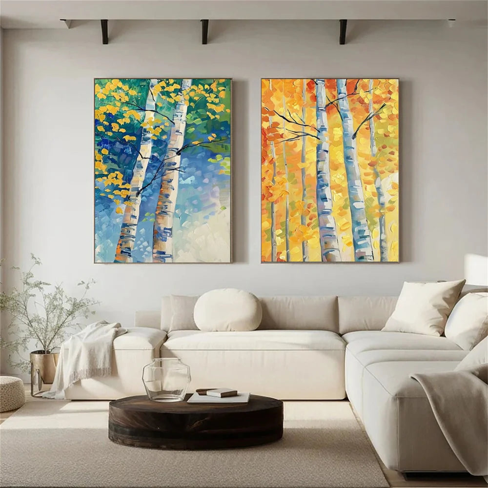Flower & Tree Abstract Wall Art Set of 2 #SF041
