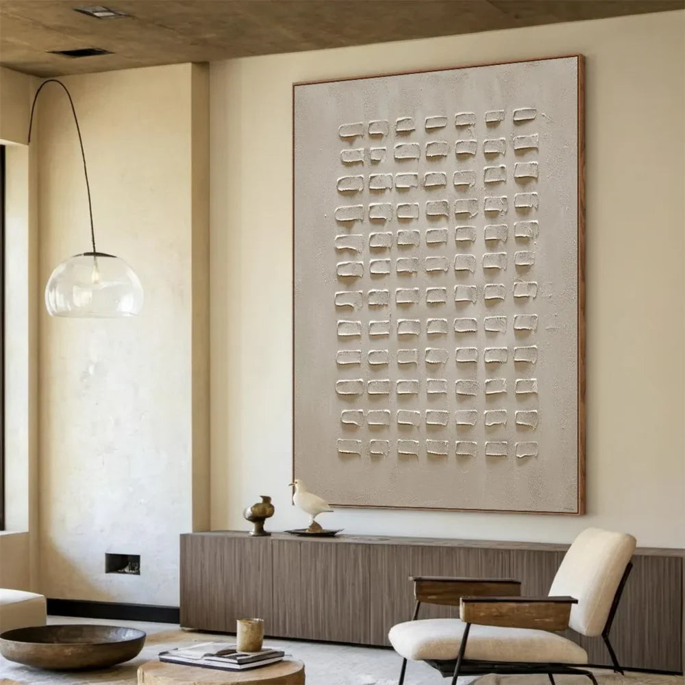 Beige and Brown Abstract Texture Wall Art #AT085