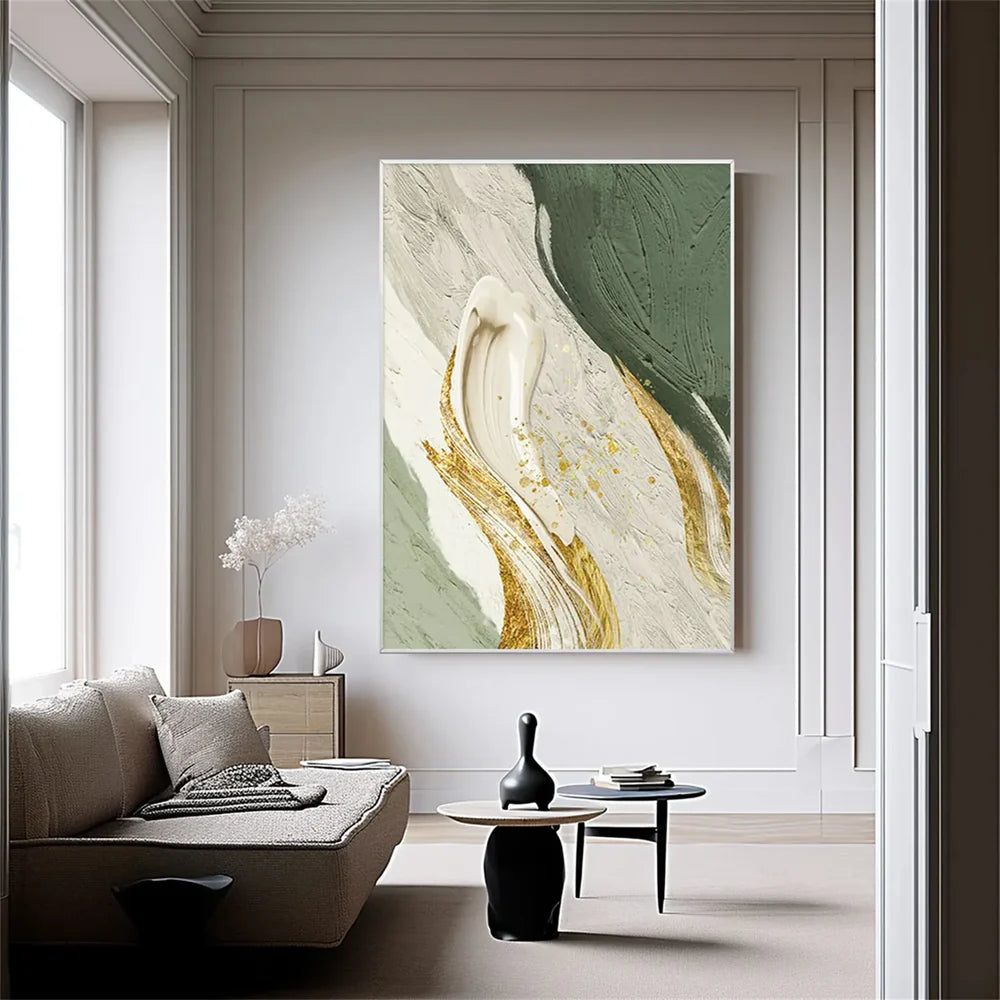 Green Minimalist Textured Wall Art #MT063