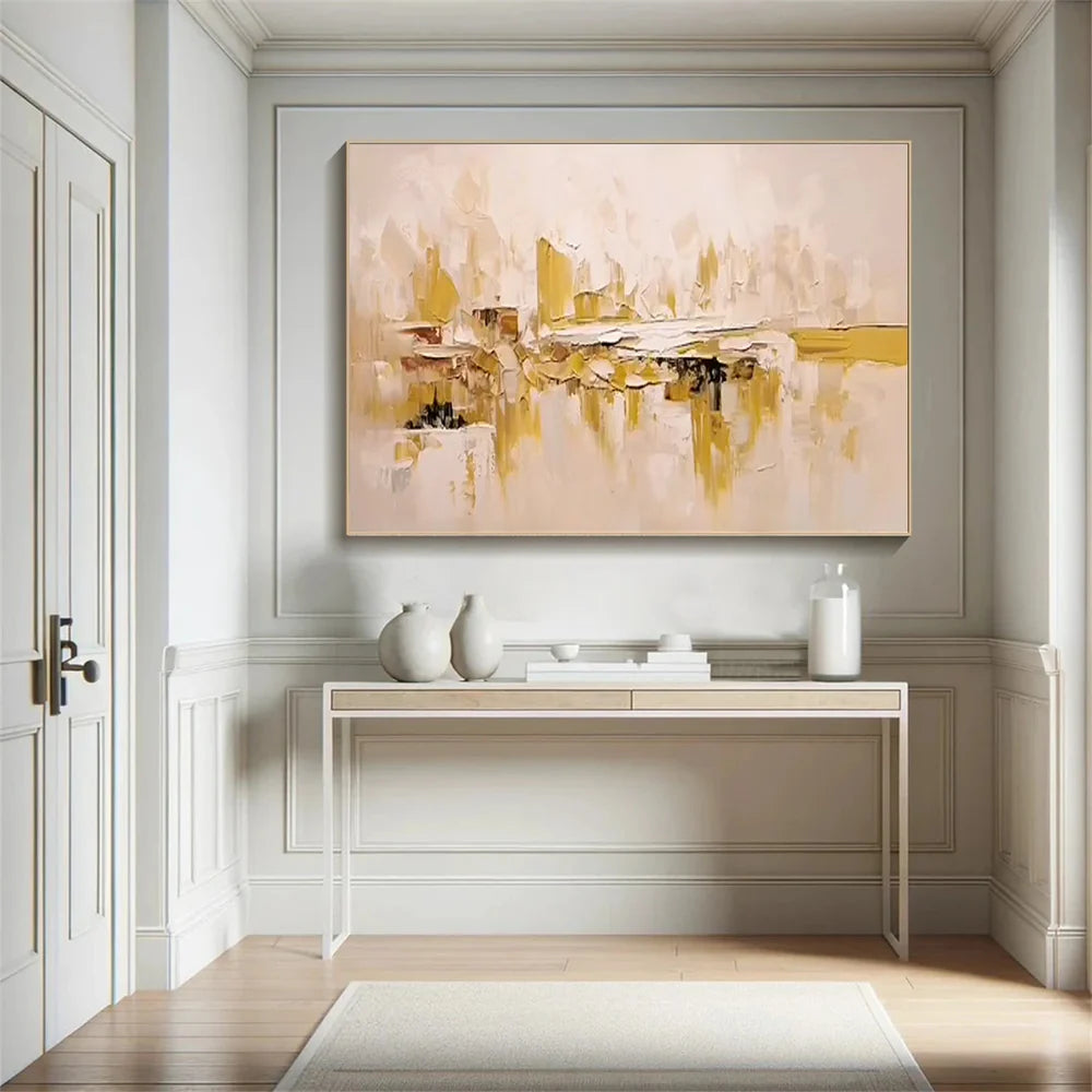 Beige and Brown Abstract Texture Wall Art #AT106