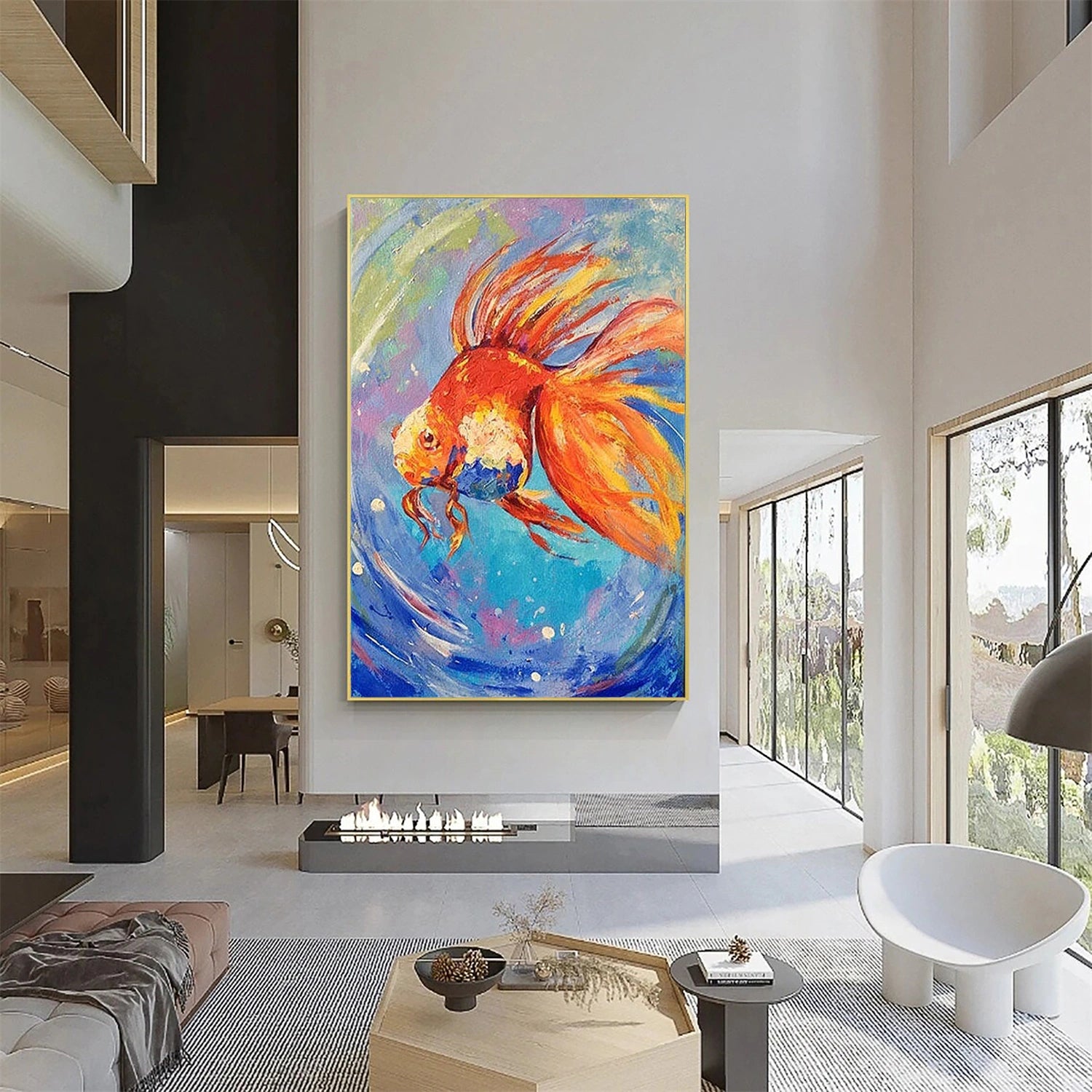 Abstract Goldfish Animal Wall Art #DL063