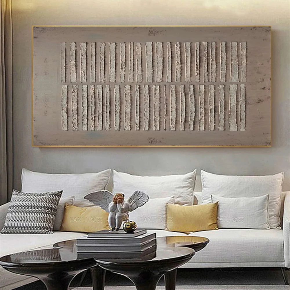 Beige and Brown Abstract Texture Wall Art #AT046