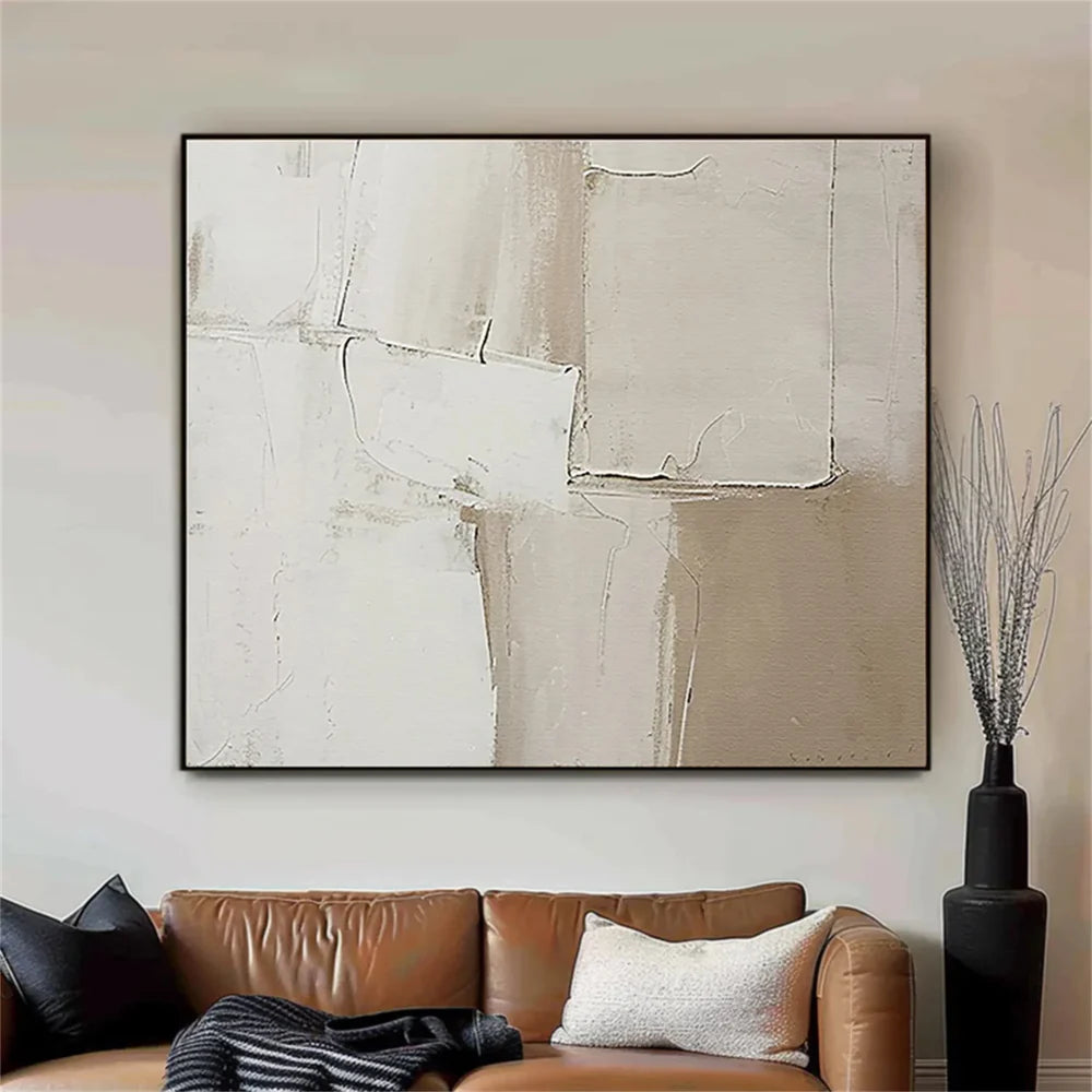 Beige and Brown Abstract Wall Art #AT010