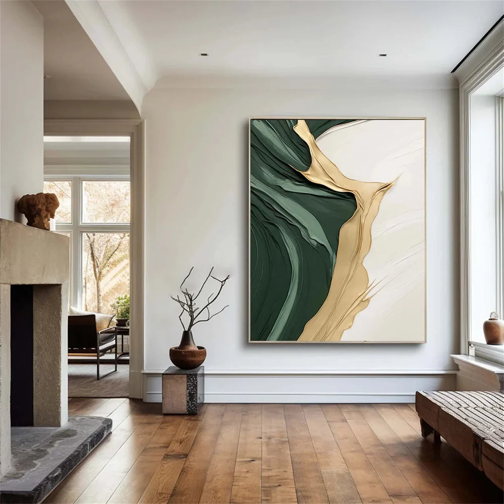 Green Abstract Textured Wall Art #AT029