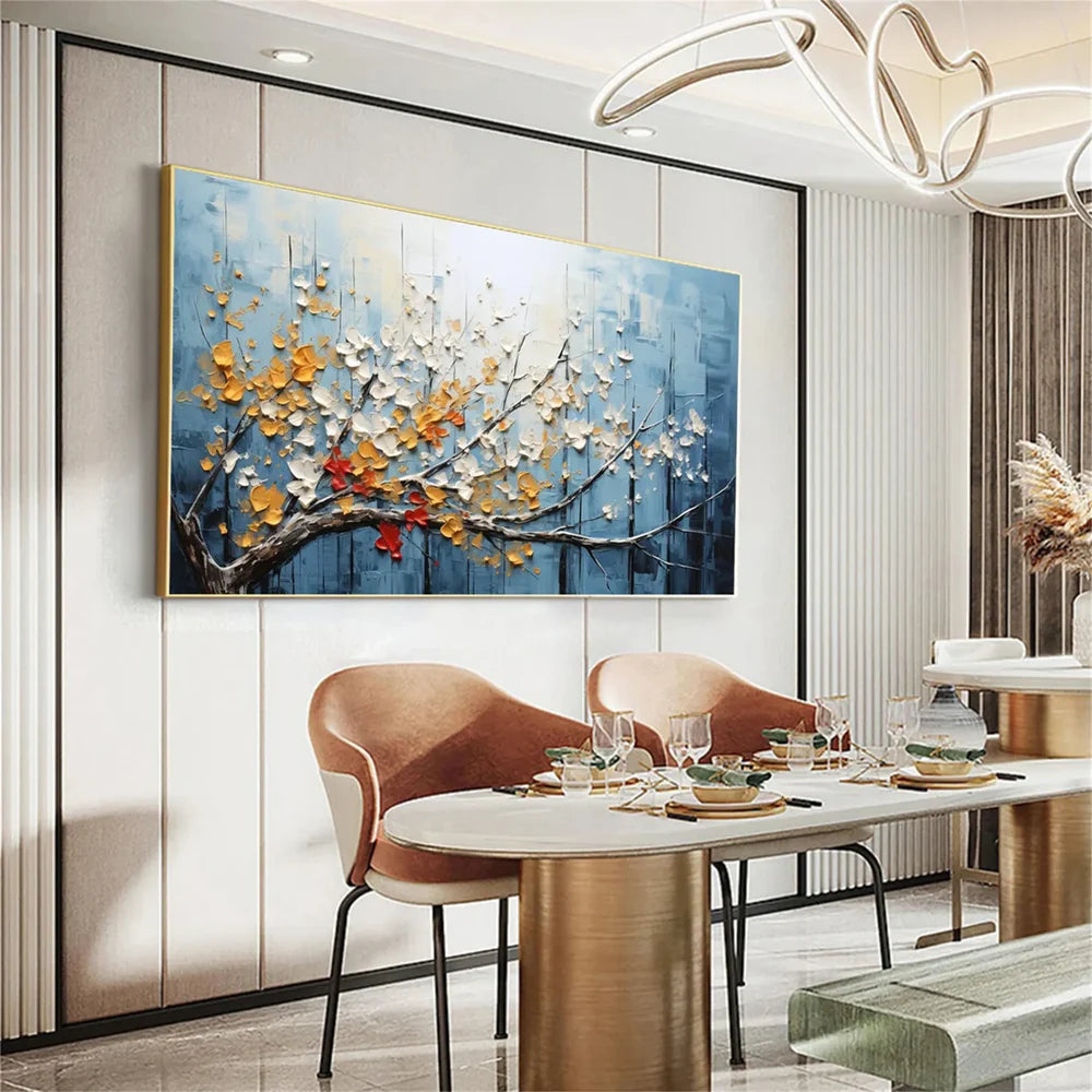 Flower & Tree Textured Abstract Wall Art #SF012