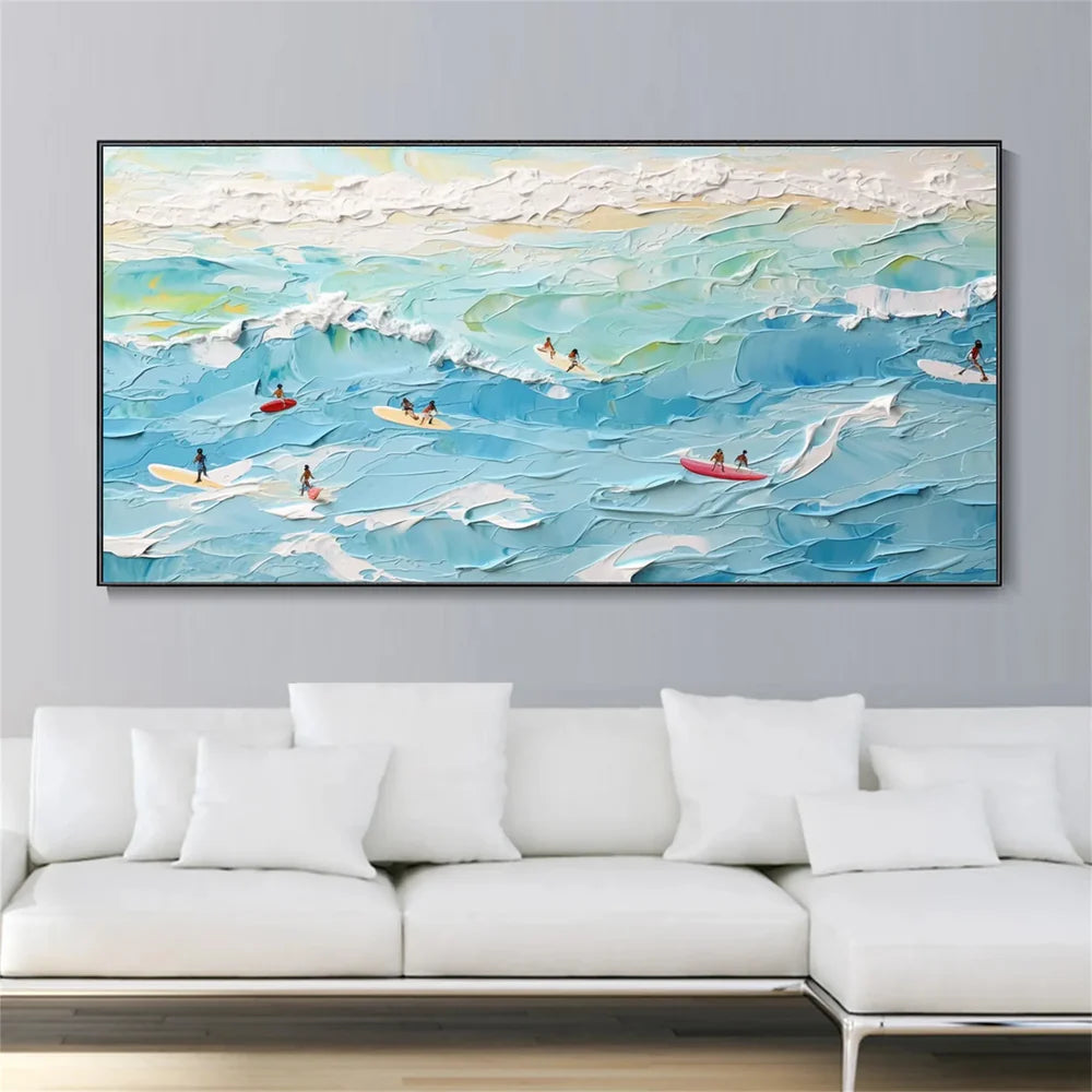 Surfing Sport Art Textured Canvas #PT029