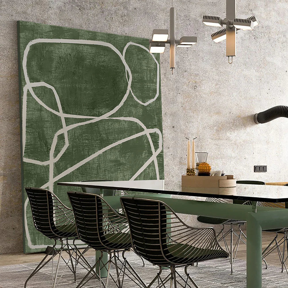 Green Abstract Wall Art #AT070