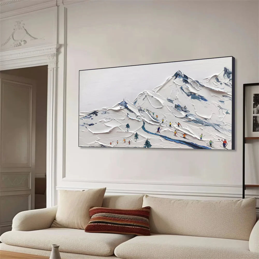 Skiing Sport Art Textured Canvas #PT010