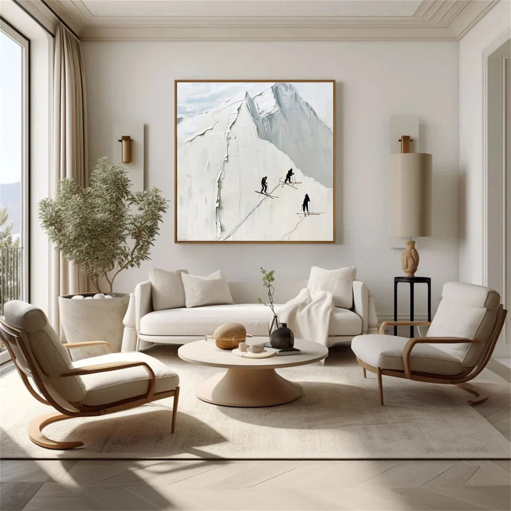 Skiing Sport Art Textured Canvas #PT006