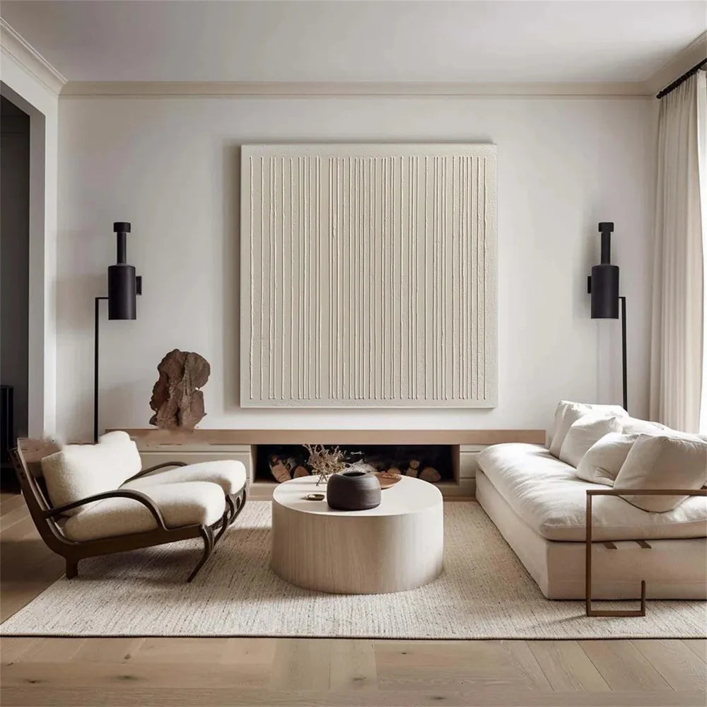 Beige and Brown Abstract Texture Wall Art #AT078