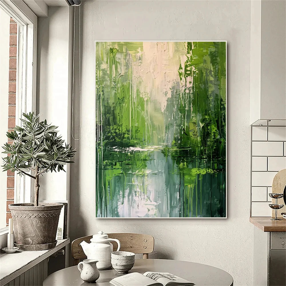 Green Abstract Wall Art #AT102