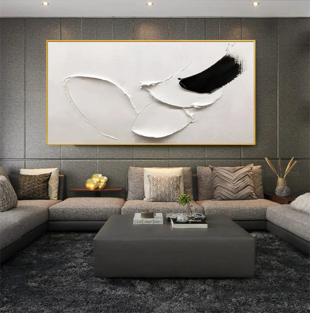 Black and White Minimalist Textured Wall Art #MT115