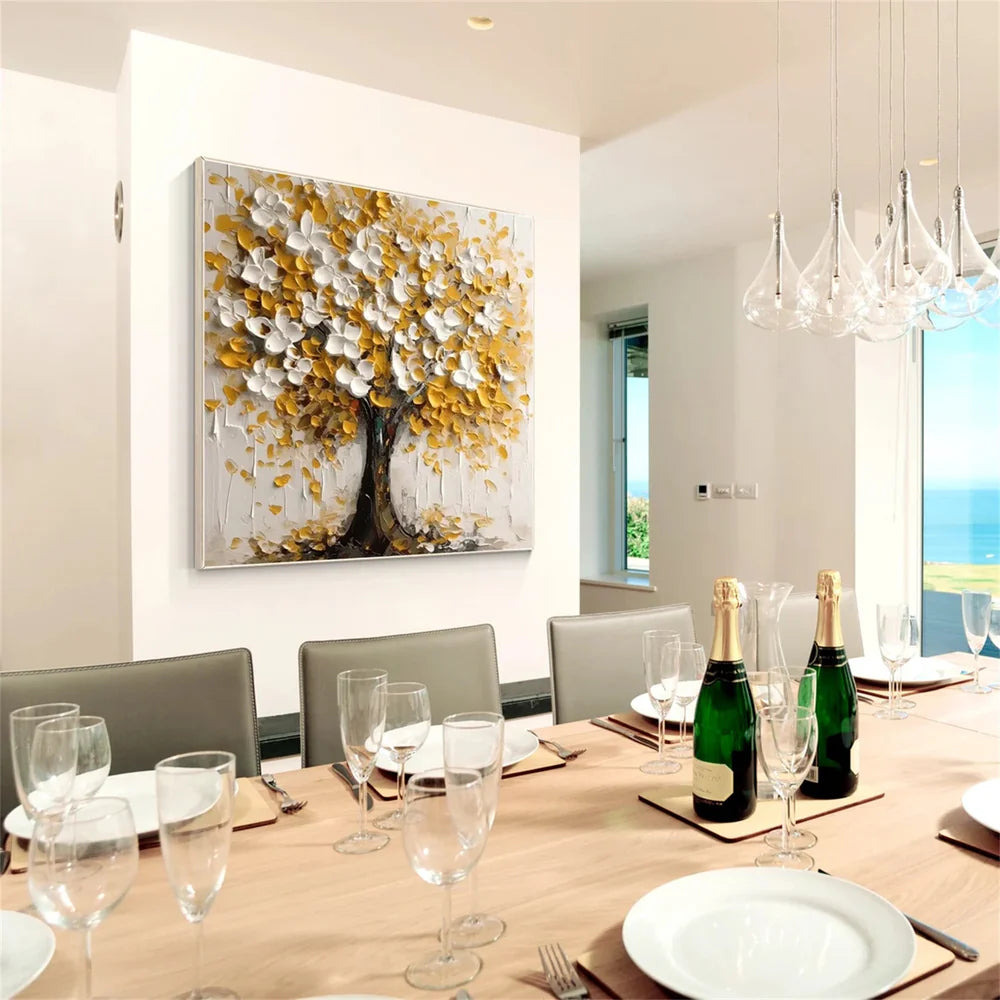 Flower & Tree Textured Abstract Wall Art #SF042