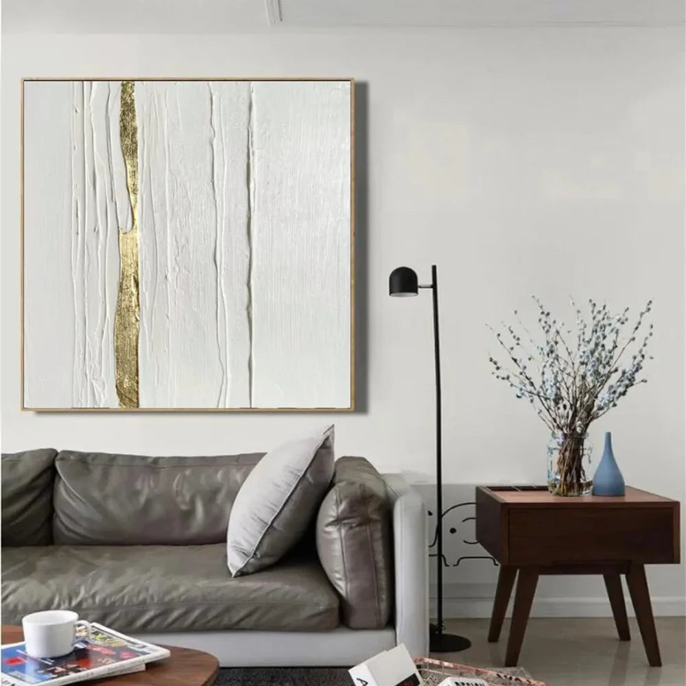 White Minimalist Textured Wall Art #MT123