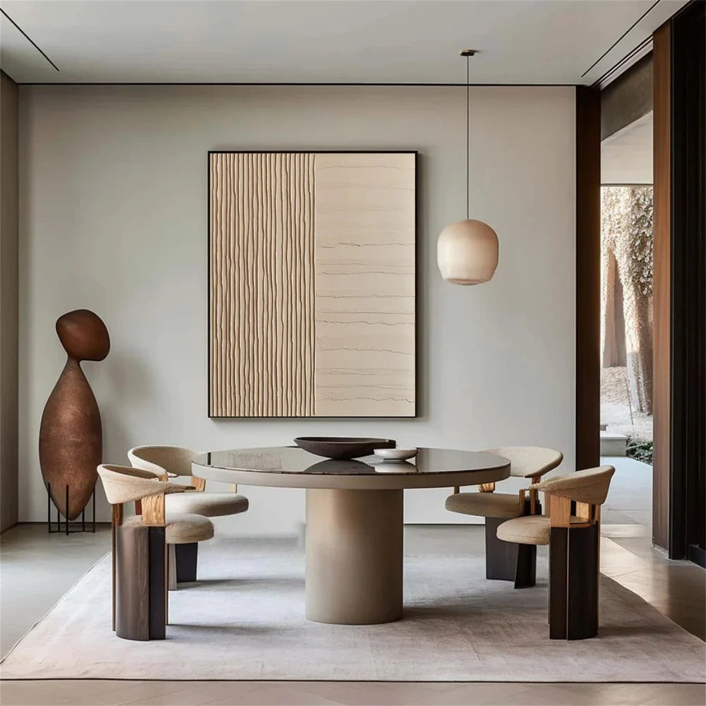 Beige and Brown Abstract Texture Wall Art #AT015