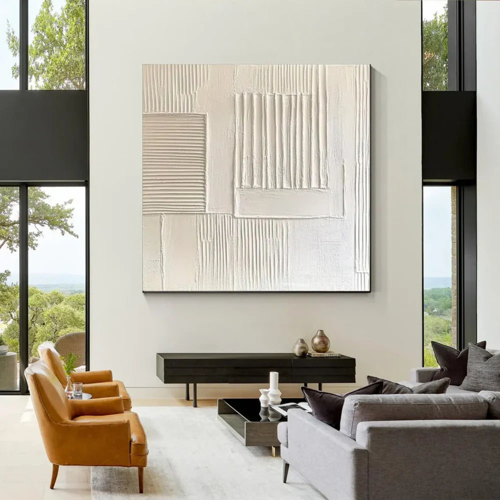 Beige and Brown Abstract Texture Wall Art #AT084