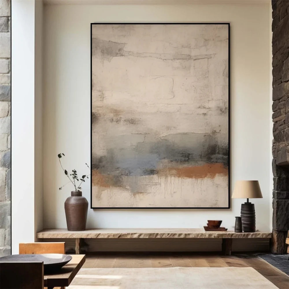 Beige and Brown Abstract Wall Art #AT112