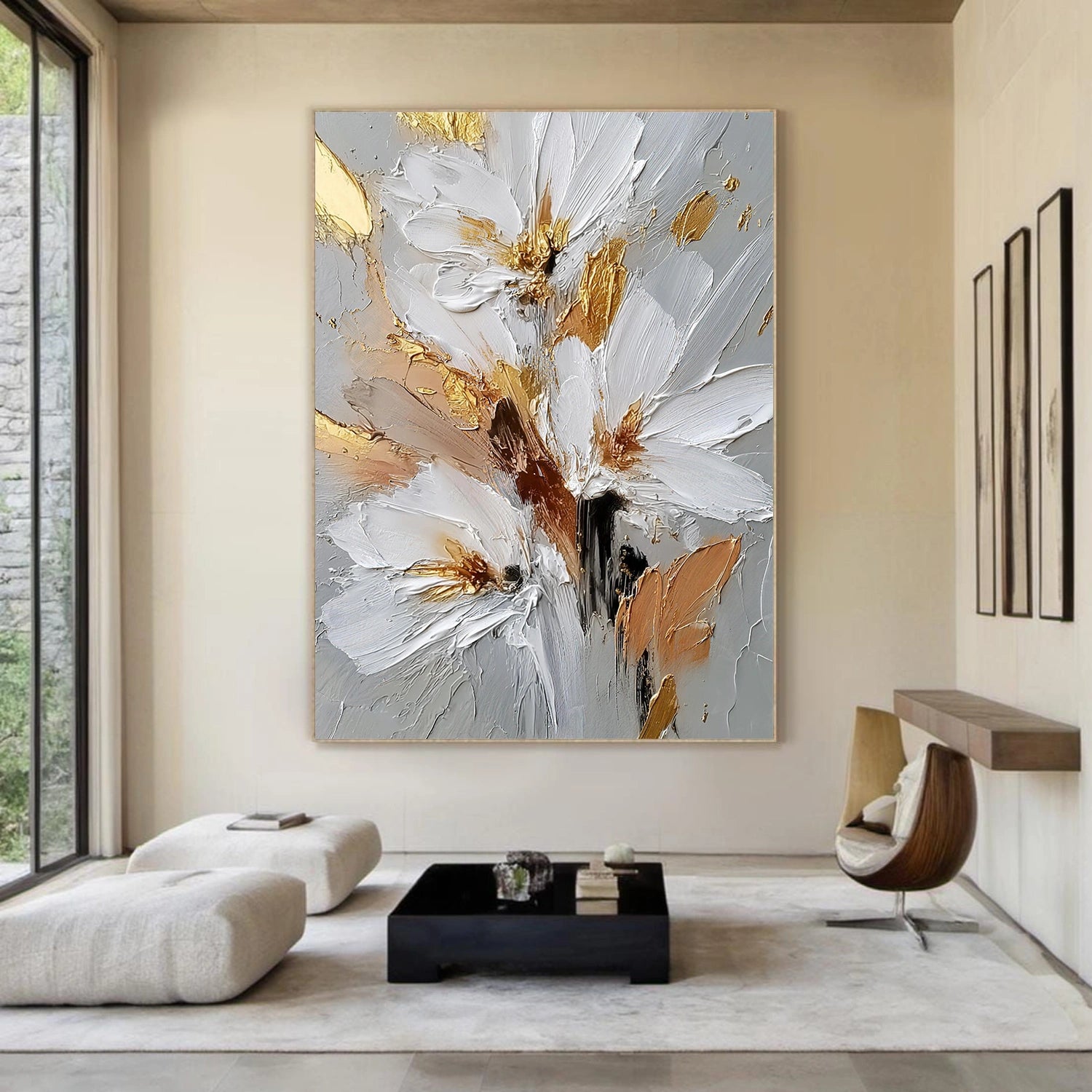 Flower & Tree Textured Abstract Wall Art #SF051