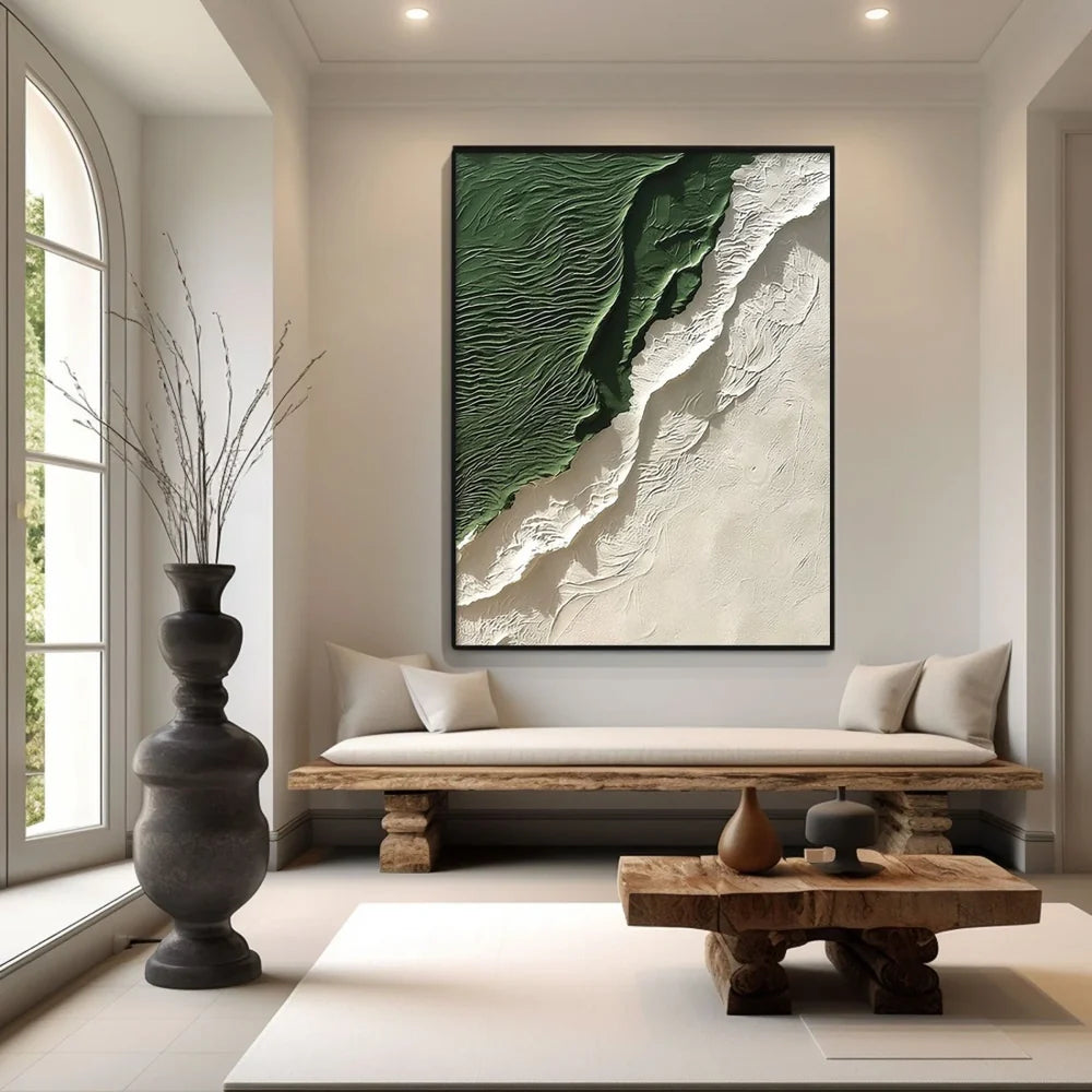 Green Minimalist Textured Wall Art #MT106