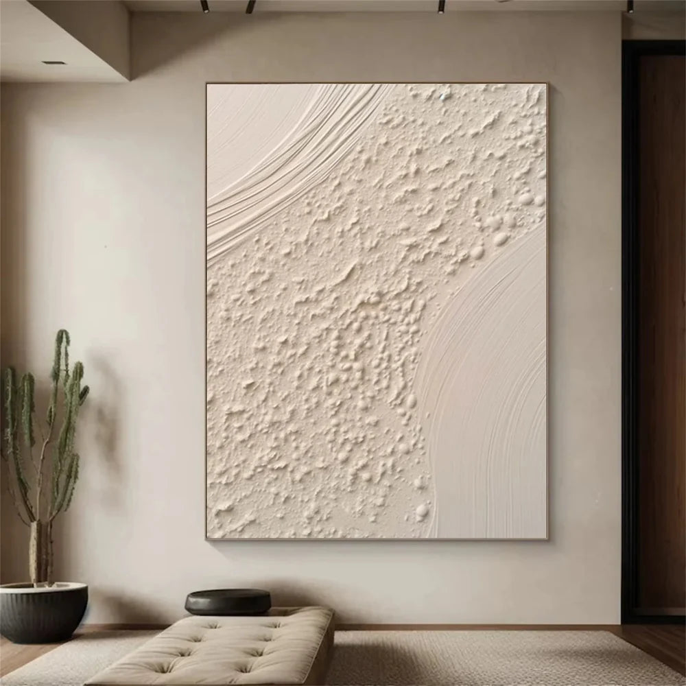Beige and Brown Abstract Texture Wall Art #AT077