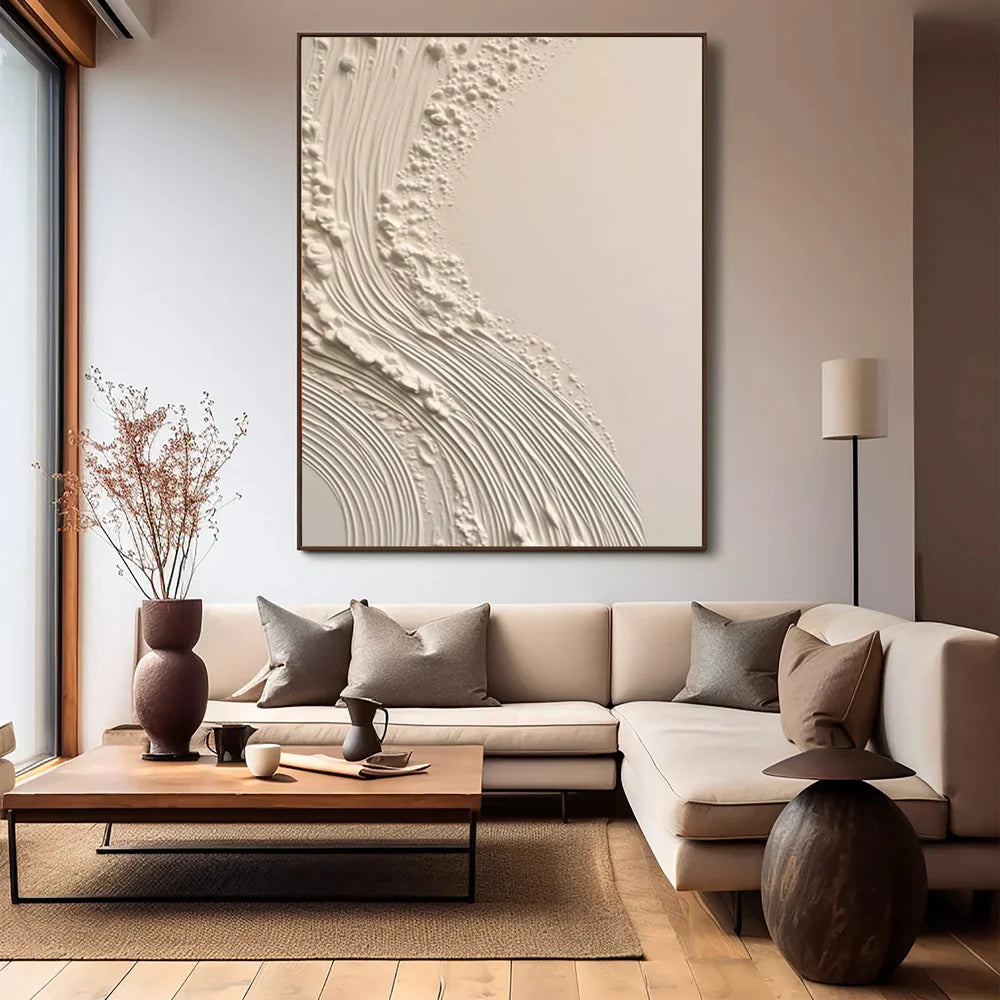 Beige and Brown Abstract Texture Wall Art #AT049