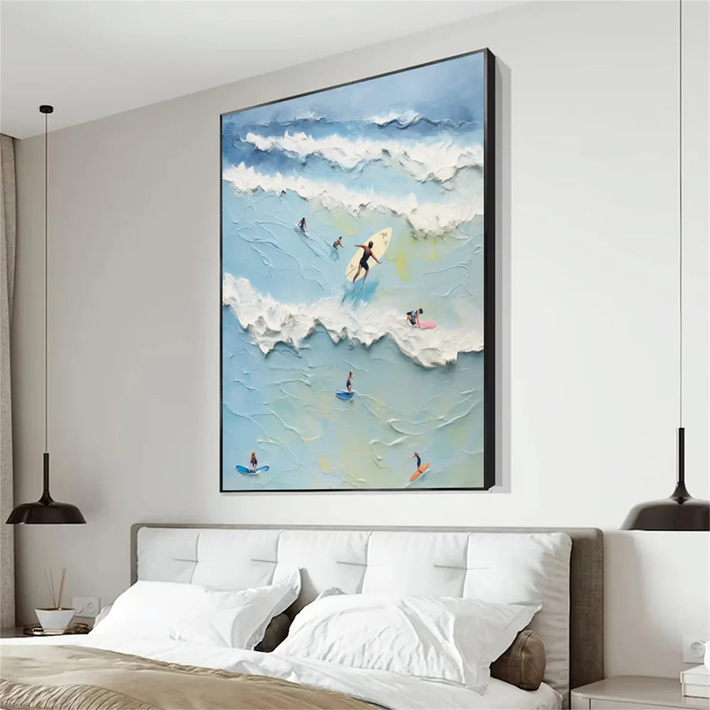 Surfing Sport Art Textured Canvas #PT024