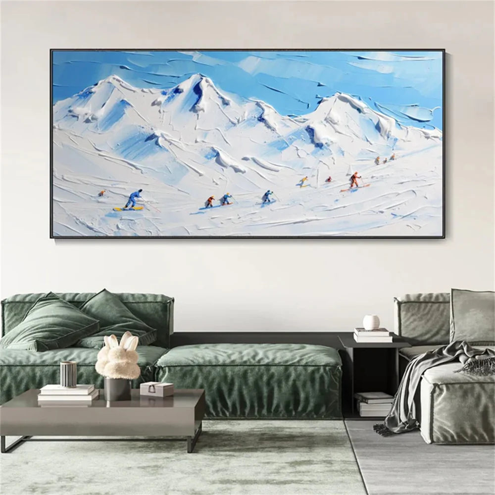 Skiing Sport Art Textured Canvas #PT036