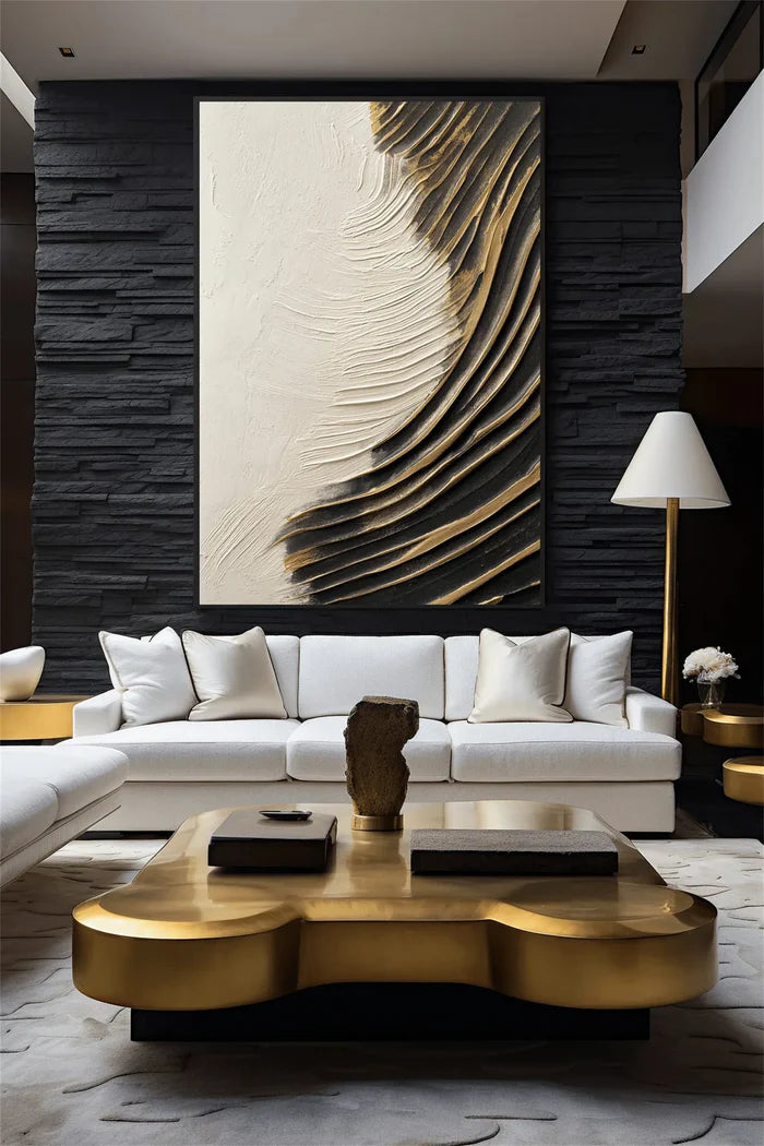 Black and White Minimalist Textured Wall Art #MT111
