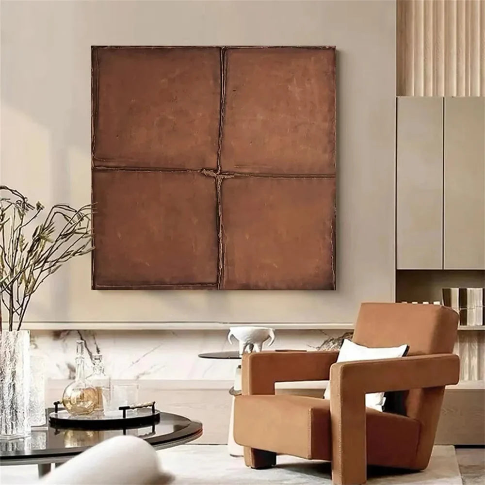 Beige and Brown Abstract Texture Wall Art #AT040