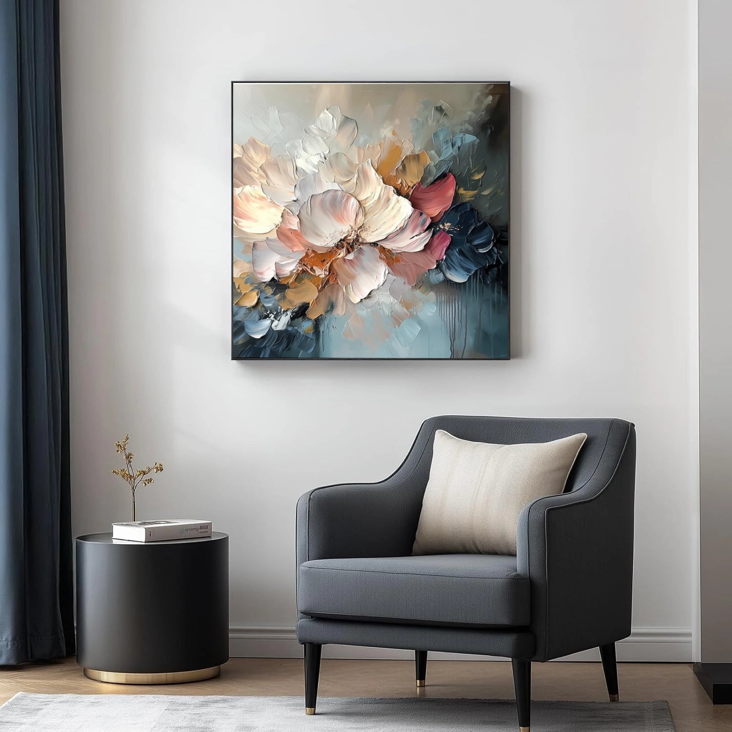 Flower & Tree Textured Abstract Wall Art #SF065