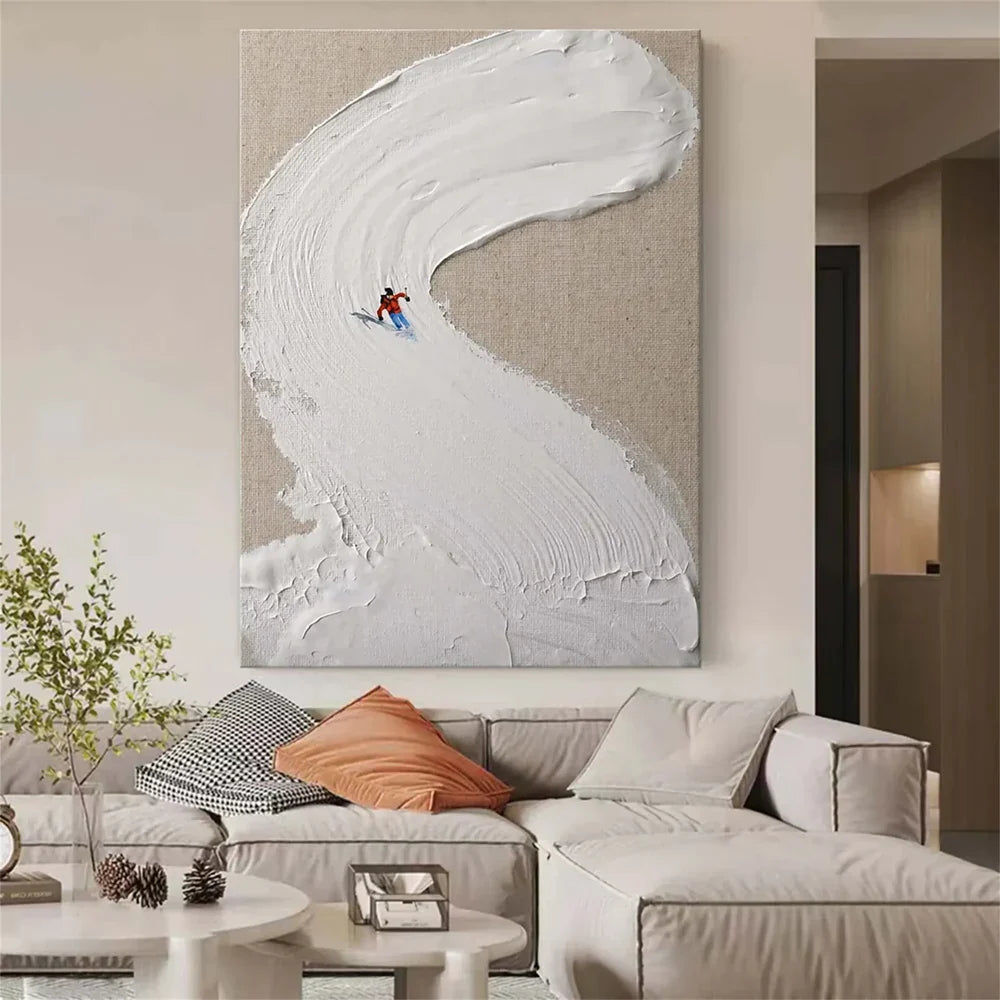 Skiing Sport Art Textured Canvas #PT014