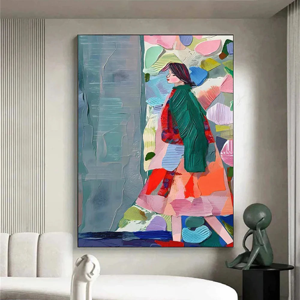 Abstract Portrait Textured Wall Art #PB005