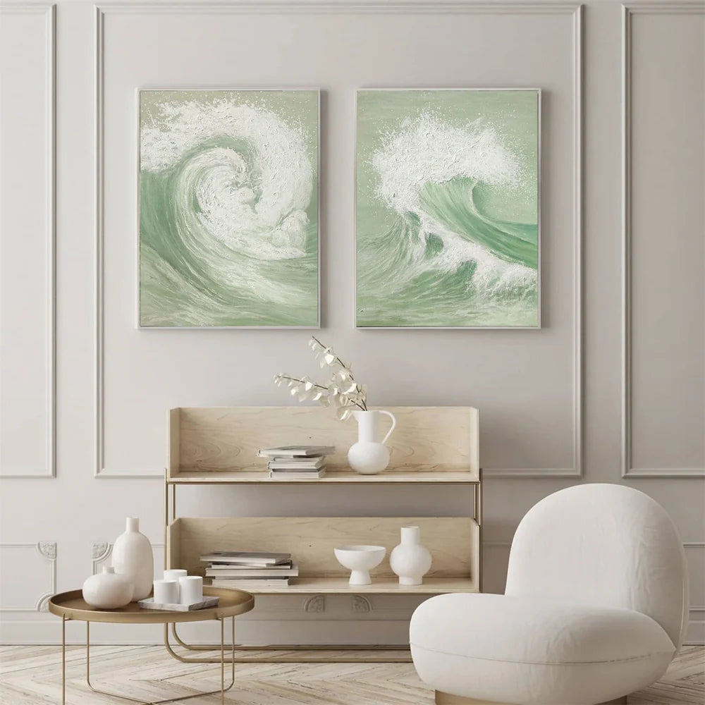Ocean & Sky Abstract Set of 2 Wall Art #MO058