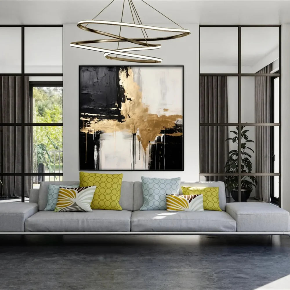 Black and White Minimalist Textured Wall Art #MT098